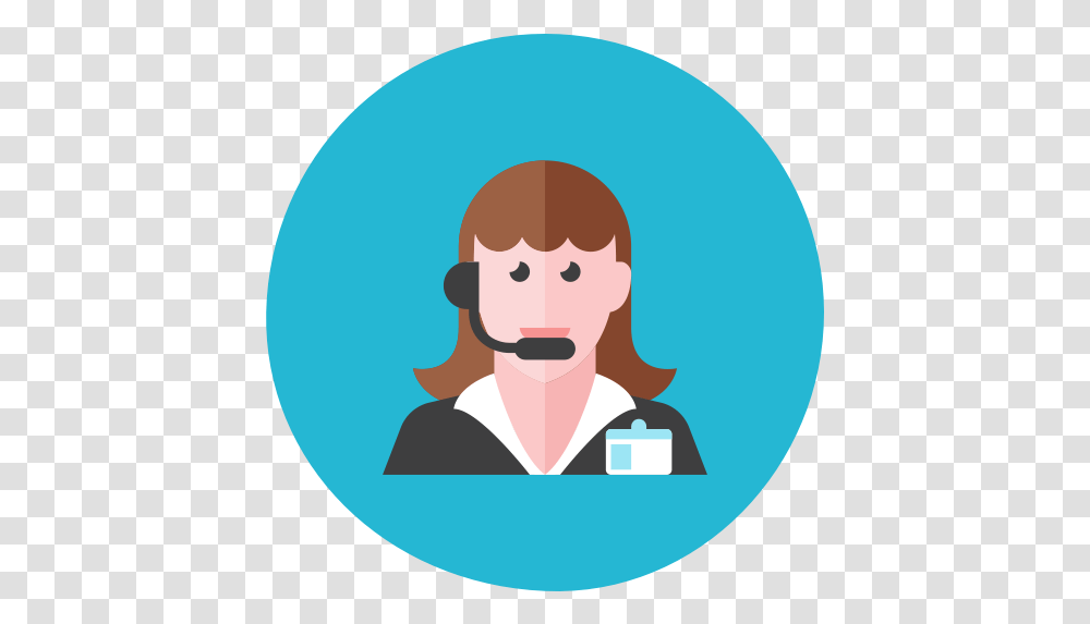 Receptionist Icon Myiconfinder Telemarketing Icon, Label, Text, Face, Word Transparent Png