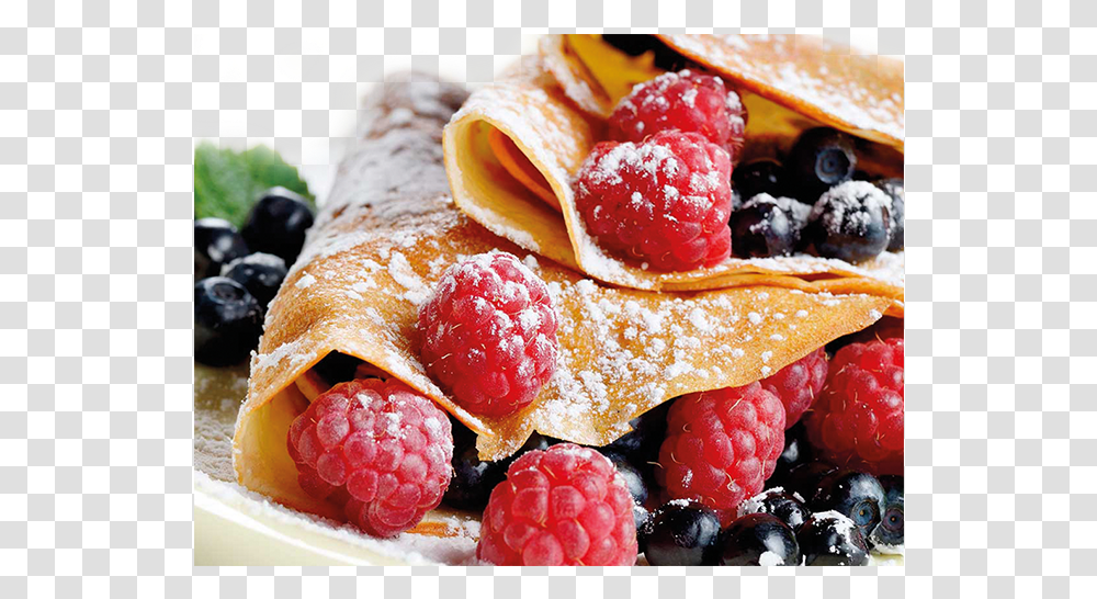 Recette Crepe Garnie De Fruits, Raspberry, Plant, Food, Blueberry Transparent Png