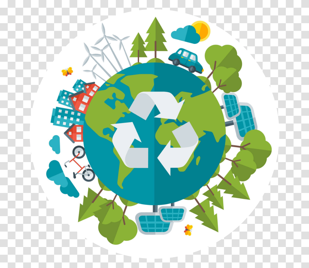 Reciclar Es Una Manera De Salvar El Planeta Slogan On Save Earth, Recycling Symbol, Number Transparent Png