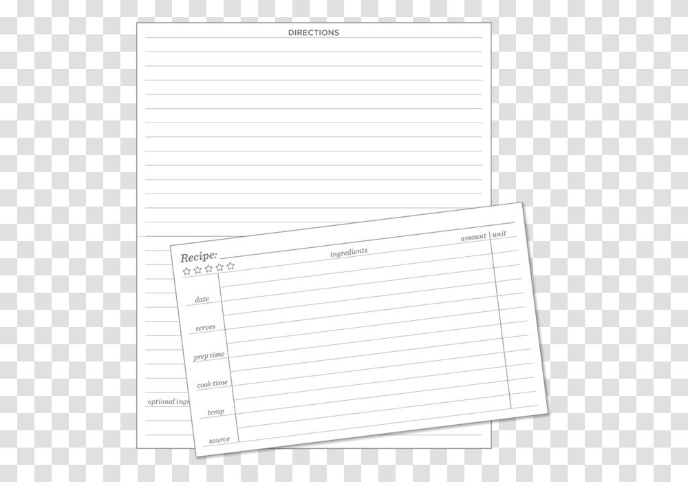 Recipe Card, Page, Document, Paper Transparent Png