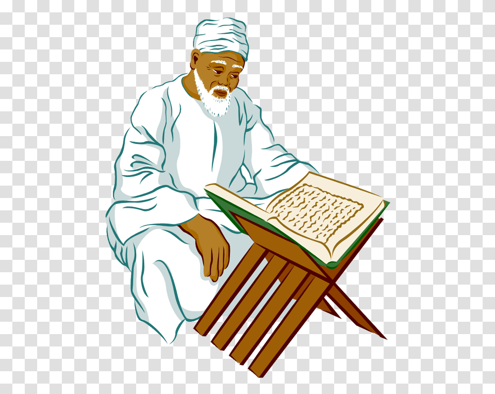 Recite Quran Clipart, Person, Human, Reading, Sitting Transparent Png