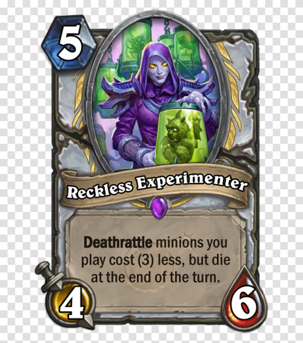 Reckless Experimenter Hearthstone Instant Win Cards, World Of Warcraft, Person, Poster, Advertisement Transparent Png