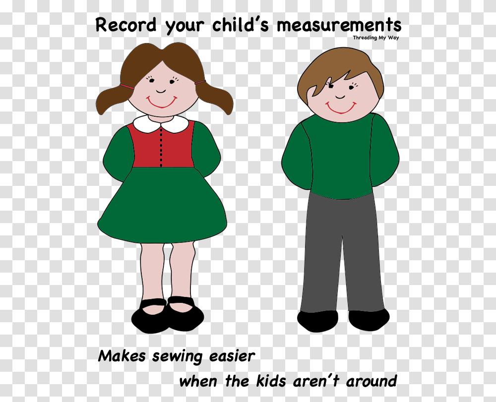 Record Measurements For Your Child On This Handy Template Boy And Girl Clipart, Sleeve, Apparel, Elf Transparent Png