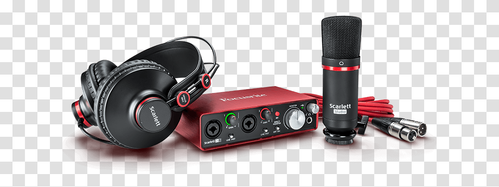 Recording Studio Microphone Image Focusrite Scarlett 2i2 Studio Bundle, Electronics, Stereo, Headphones, Headset Transparent Png
