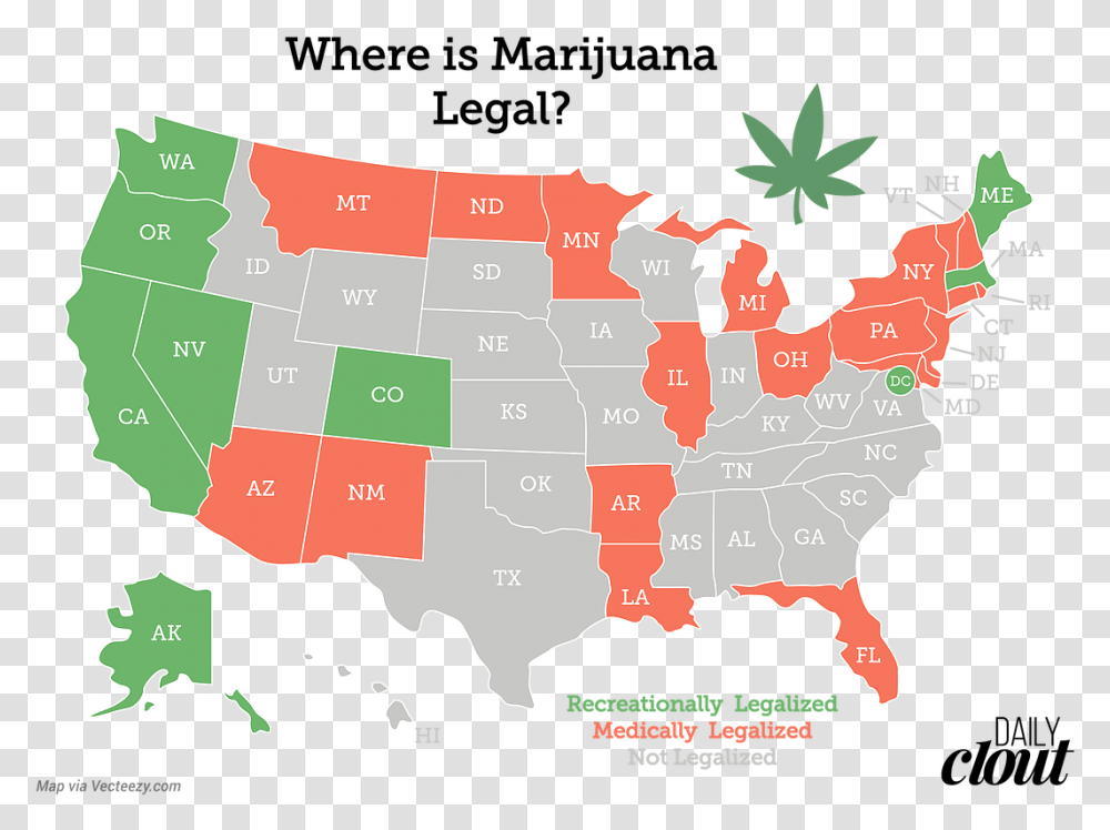 Recreational Marijuana States 2017, Map, Diagram, Atlas, Plot Transparent Png