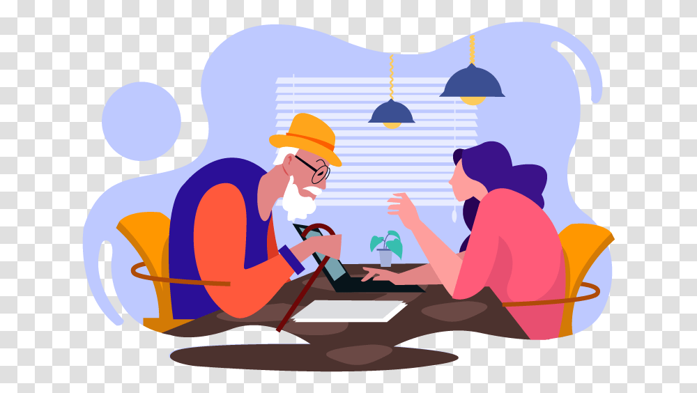 Recruiting Older People By Pradeep Sonker Old People Illustration, Hat, Person, Sitting, Crowd Transparent Png