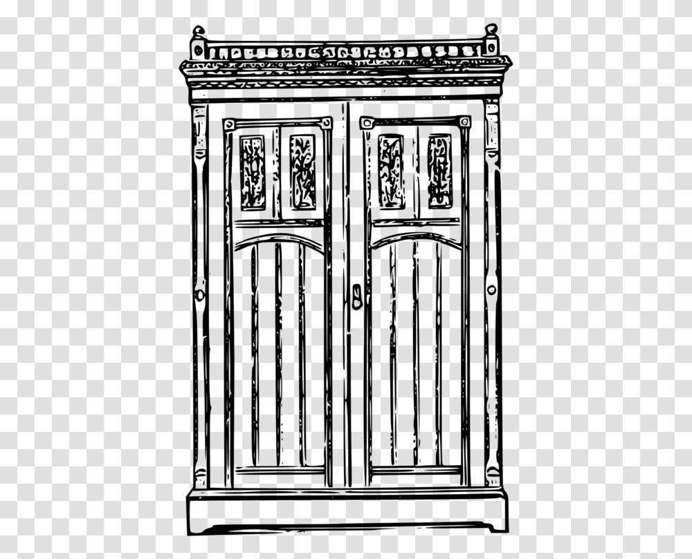 Rectangledoorsymmetry Wardrobe Clipart Black And White, Gray, World Of Warcraft Transparent Png