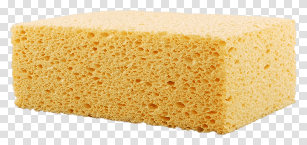 Rectangular Cleaning Sponge Sponge, Bread, Food Transparent Png