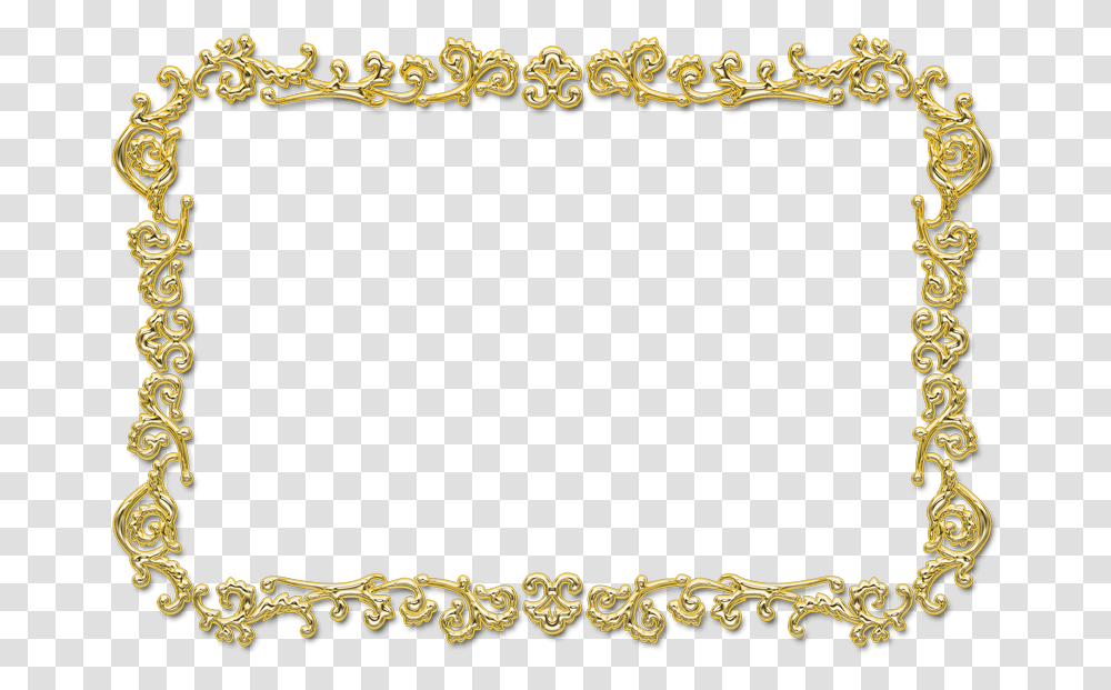 Rectangular Gold Photo Frame, Chain, Gate, Rug Transparent Png