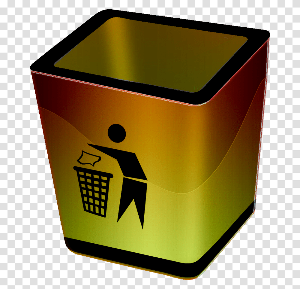 Recycle Bin Gold Kata Aku Akan Buang Pikiran Negatif, Recycling Symbol, Box, Jar Transparent Png