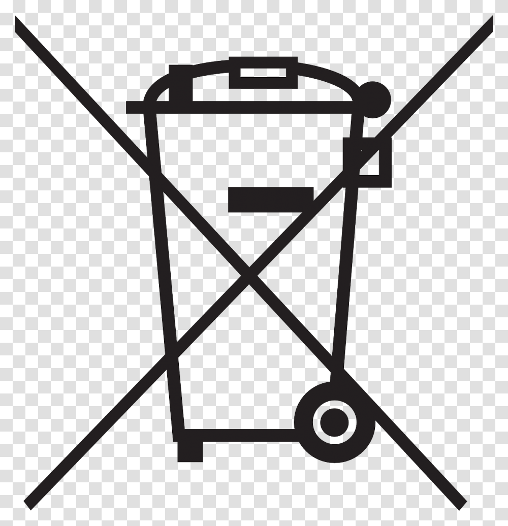 Recycle Can Container Trash Away Garbage Throw Trash Can With X Symbol, Lawn Mower, Tool, Triangle Transparent Png