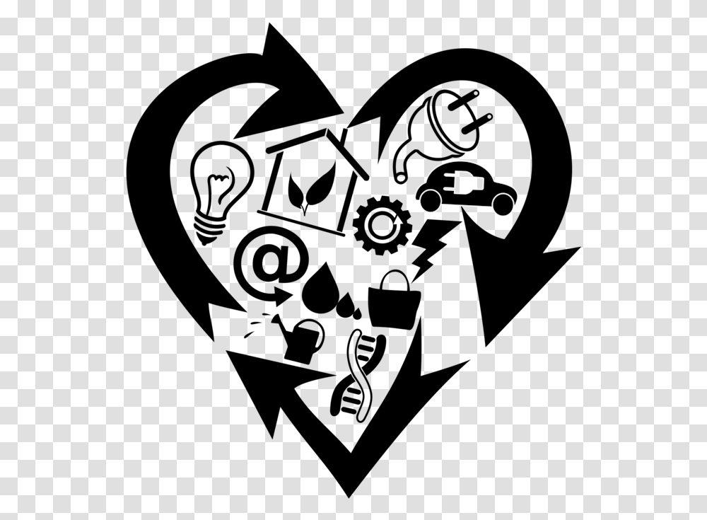 Recycle Clipart Black And White Recycle Heart Clipart, Logo, Trademark Transparent Png
