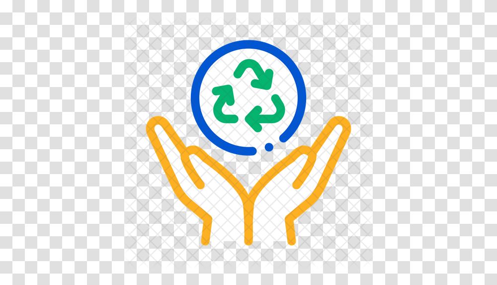 Recycle Icon Of Colored Outline Style Illustration, Symbol, Recycling Symbol, Light, Logo Transparent Png