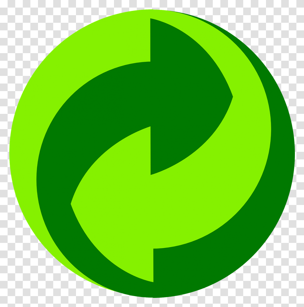 Recycle Reuse Green Green Dot Symbol, Recycling Symbol, Logo, Trademark Transparent Png