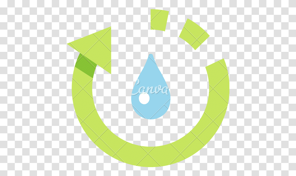 Recycle Water Flat Icon Canva Dot, Symbol, Recycling Symbol, Text, Emblem Transparent Png