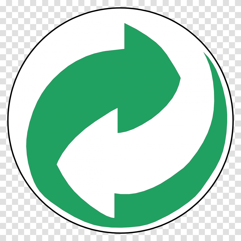 Recycling Symbol Green And White Arrows Green And White Arrow Logo, Trademark,  Transparent Png