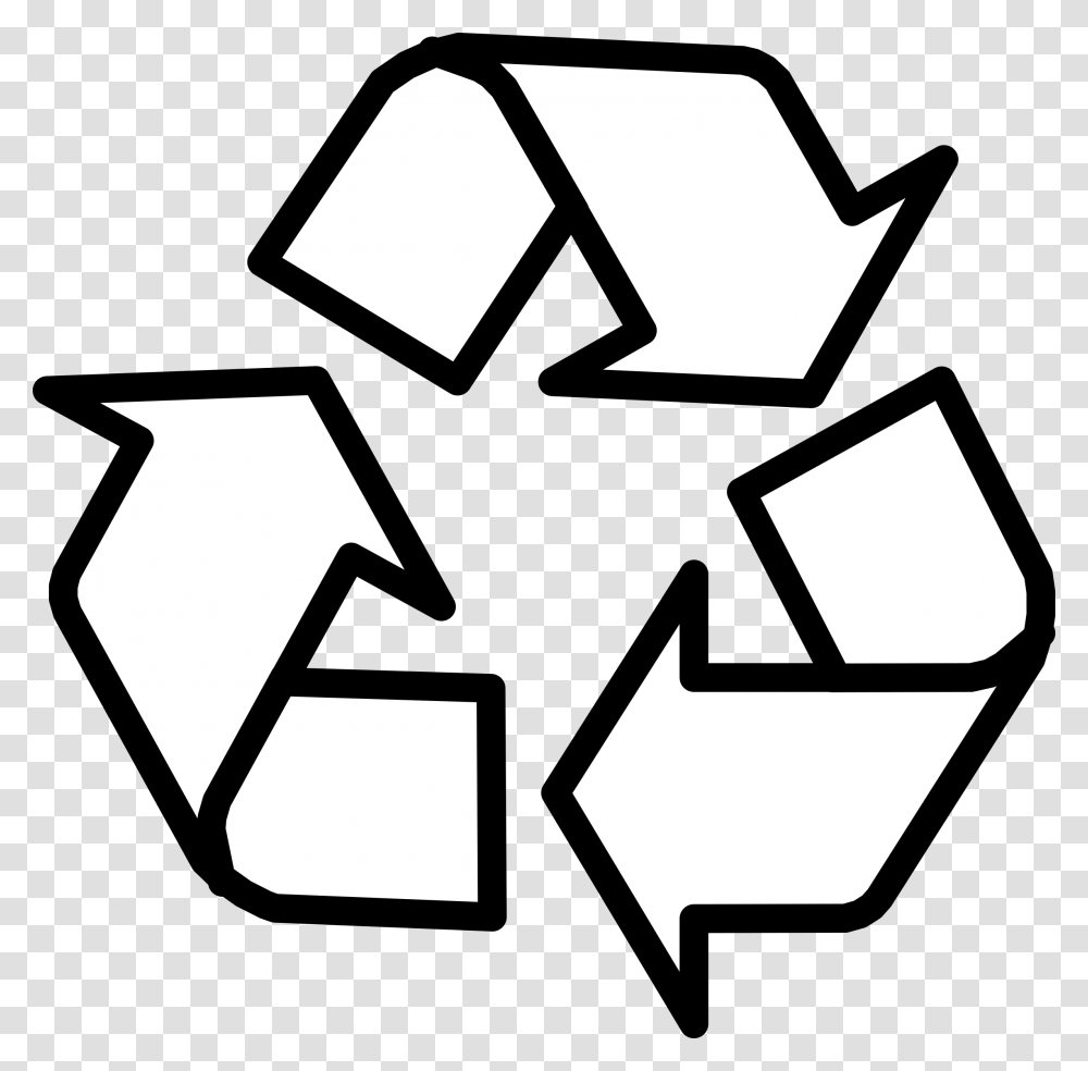 Recycling Symbol Outline Clip Art Recycling Sign Black And White, Cross Transparent Png