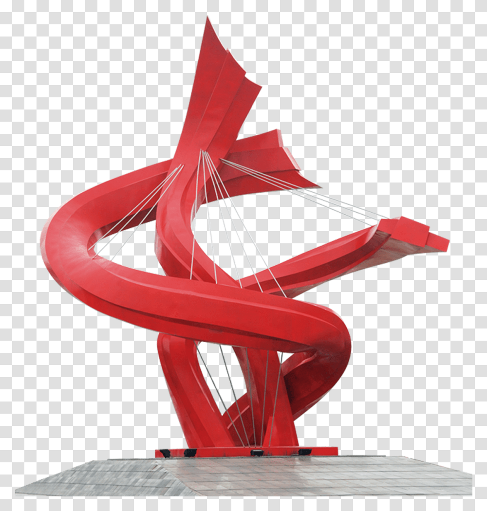 Red Abstract Sculpture Piece Image, Chair, Furniture, Modern Art Transparent Png
