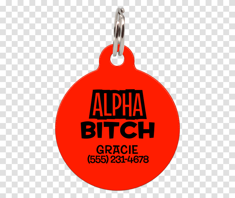Red Alpha Bitch Funny Pet Id TagClass Lazyload Lazyload Earrings, Ketchup, Food, Beverage, Drink Transparent Png