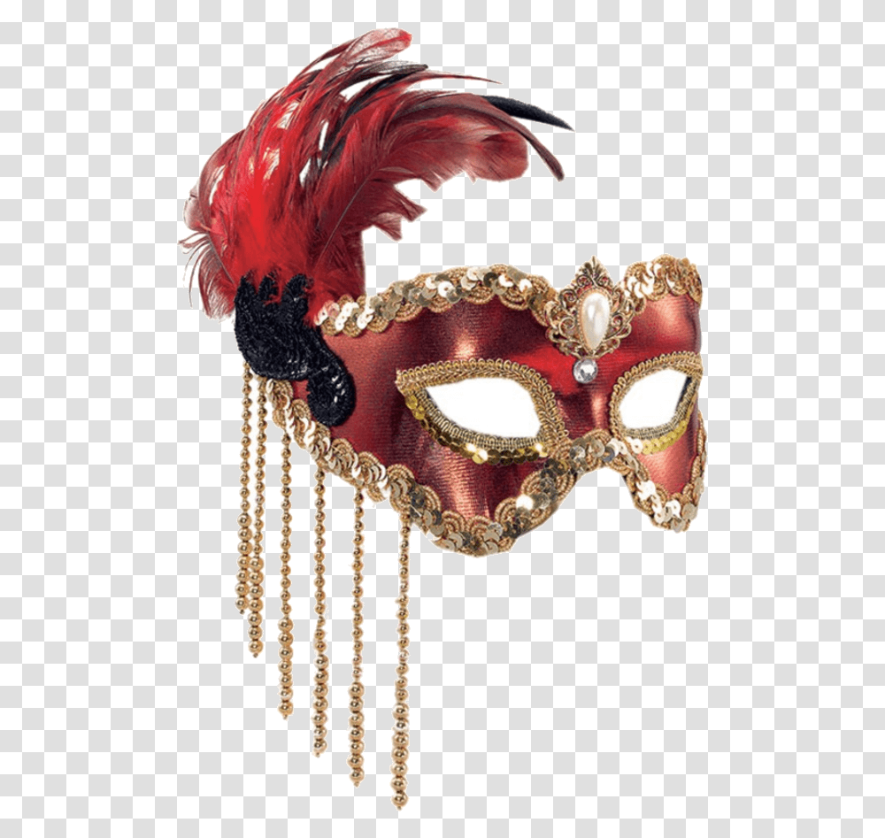 Red Amp Gold Satin Mask Red Masquerade Mask Transparent Png