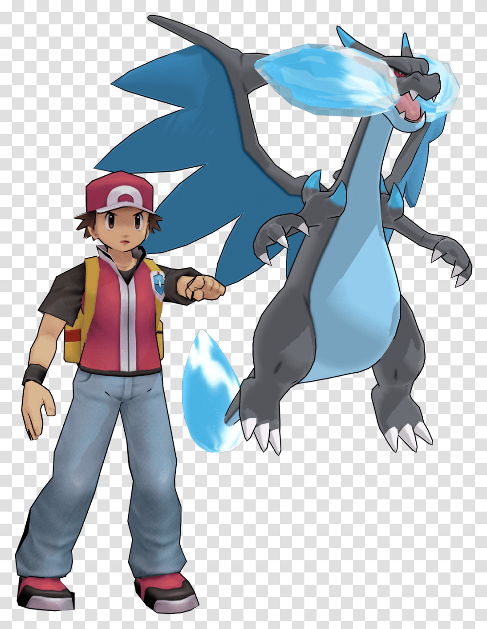 Red Amp Mega Charizard X Red And Mega Charizard, Person, Performer, Animal Transparent Png