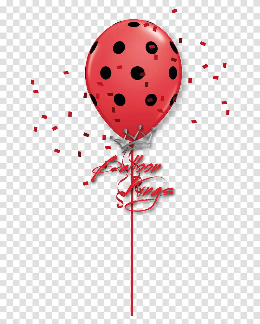 Red And Black Polka Dots Balloon, Paper, Confetti Transparent Png
