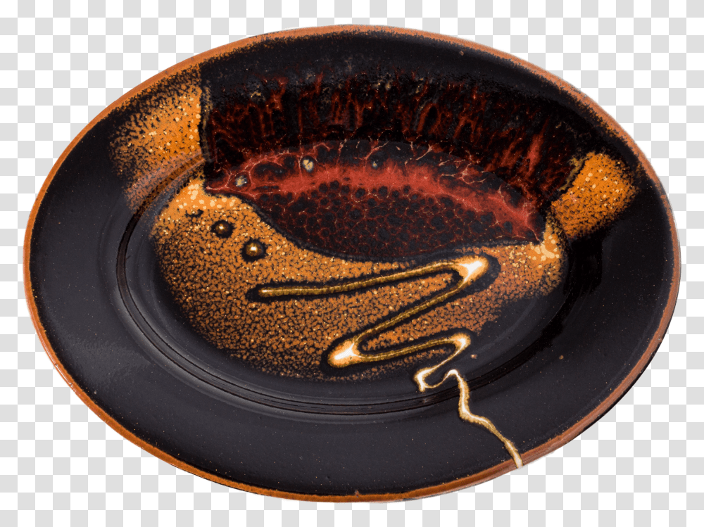 Red And Black Small Oval Plate Handmade Pottery Earthenware, Ashtray, Frying Pan, Wok Transparent Png