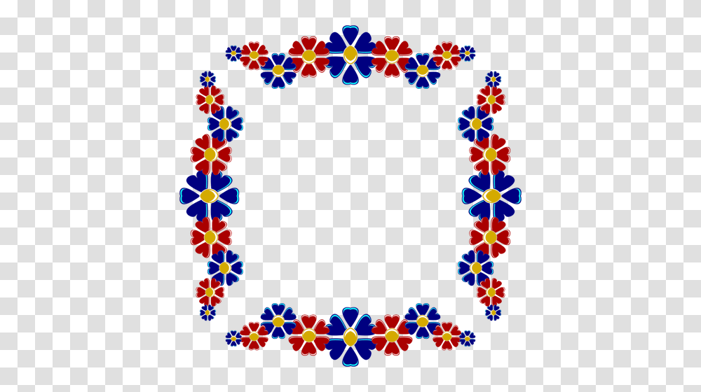 Red And Blue Floral Frame, Pattern, Bracelet, Jewelry Transparent Png