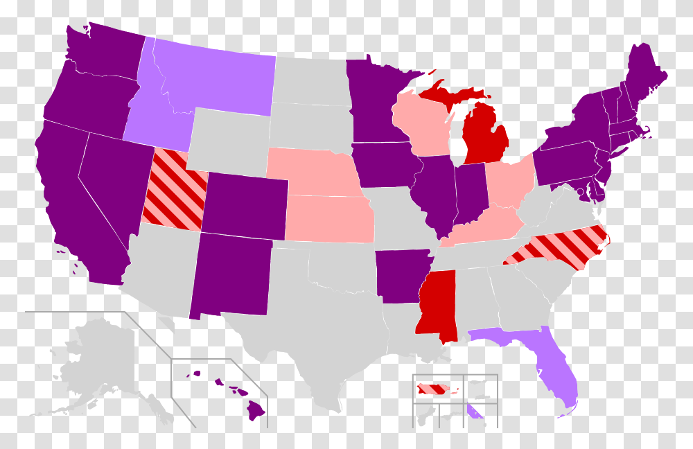 Red And Blue Map Usa, Flag, Plot, Diagram Transparent Png