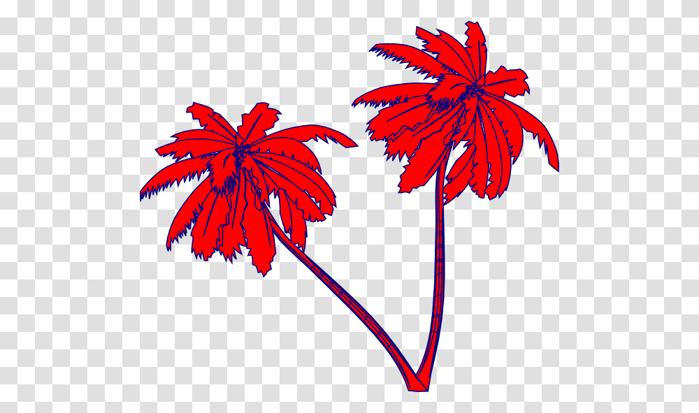 Red And Blue Palm Tree Cartoons Green Palm Tree Vector, Leaf, Plant, Flower, Blossom Transparent Png