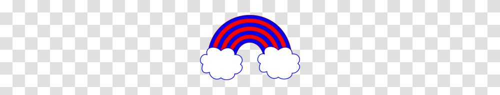 Red And Blue Rainbow With Blue Clouds Clip Art For Web, Logo, Trademark, Light Transparent Png