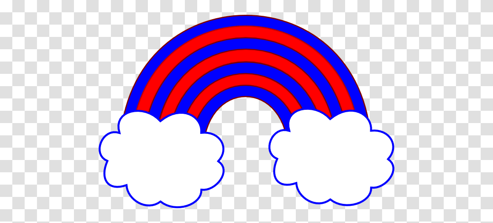 Red And Blue Rainbow With Blue Clouds Clip Art, Hand, Fist Transparent Png