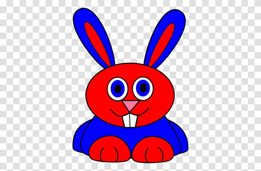 Red And Blue Sitting Bunny Clip Art, Animal, Sea Life, Food Transparent Png