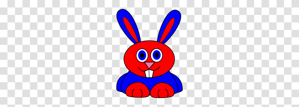 Red And Blue Sitting Bunny Clip Art, Animal, Sea Life, Food, Seafood Transparent Png