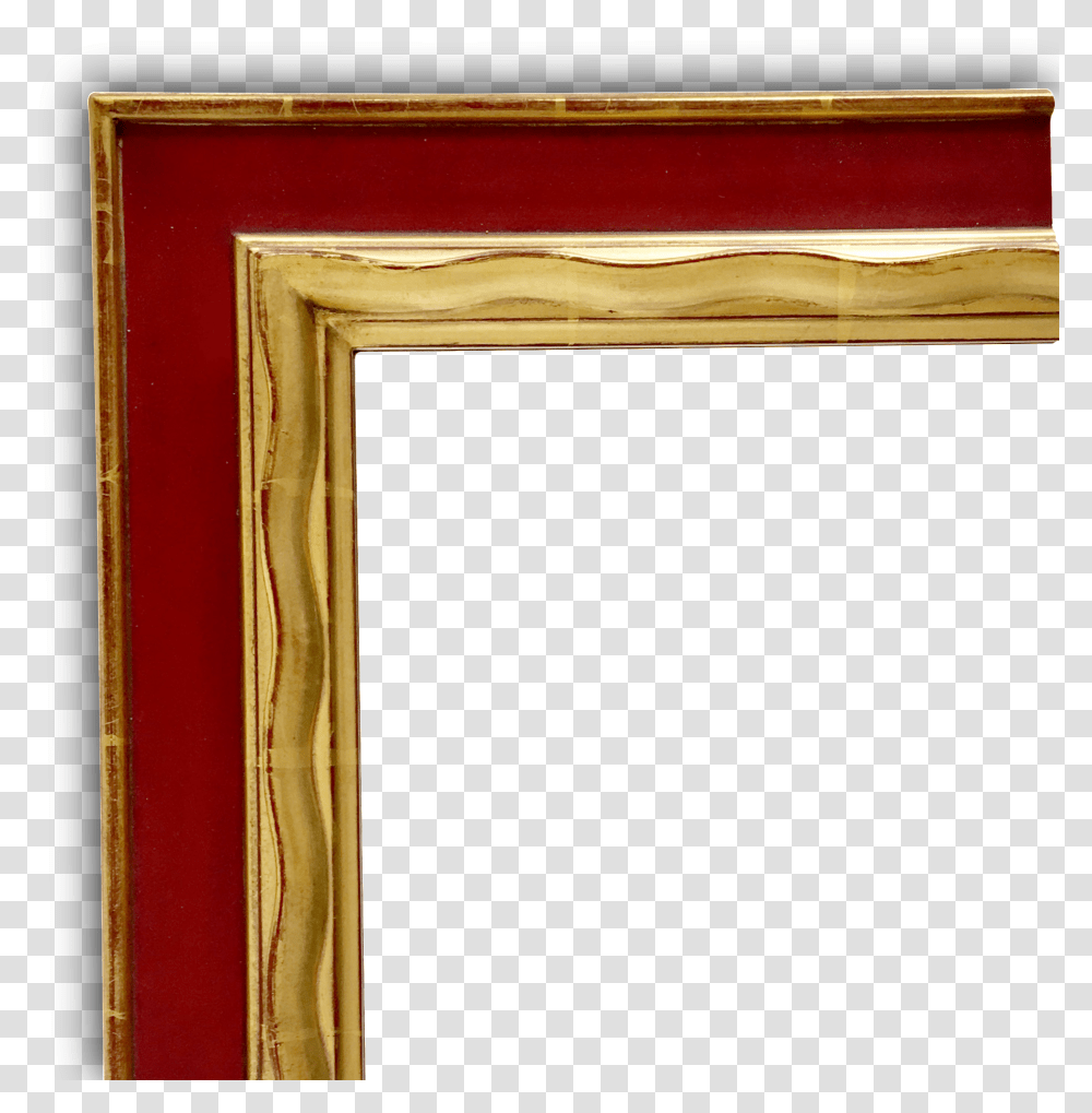 Red And Gilded Mirror, Painting, Wood, Canvas Transparent Png