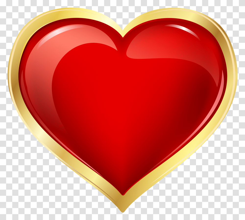 Red And Gold Heart Clip Art Image Heart, Balloon, Label Transparent Png