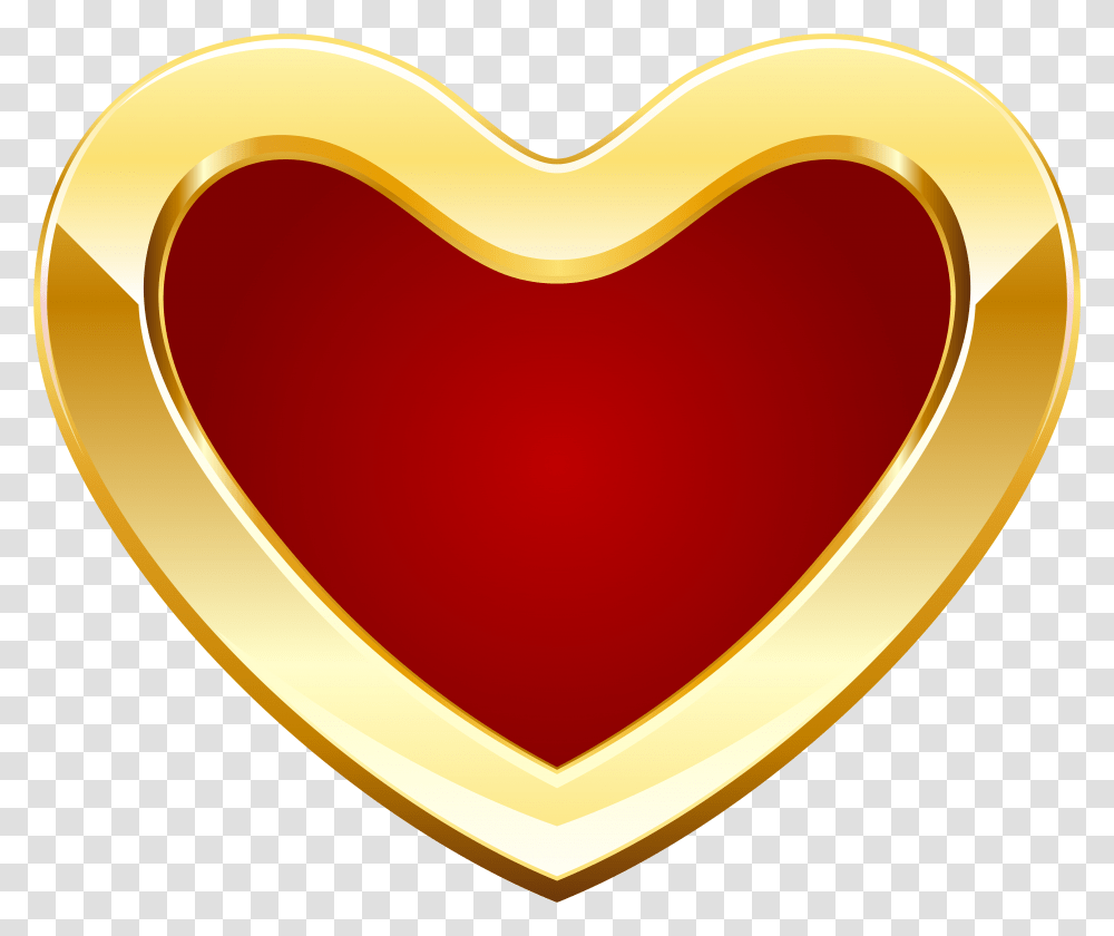 Red And Gold Heart Clipart Free Clip Art Love Dil, Label, Text Transparent Png