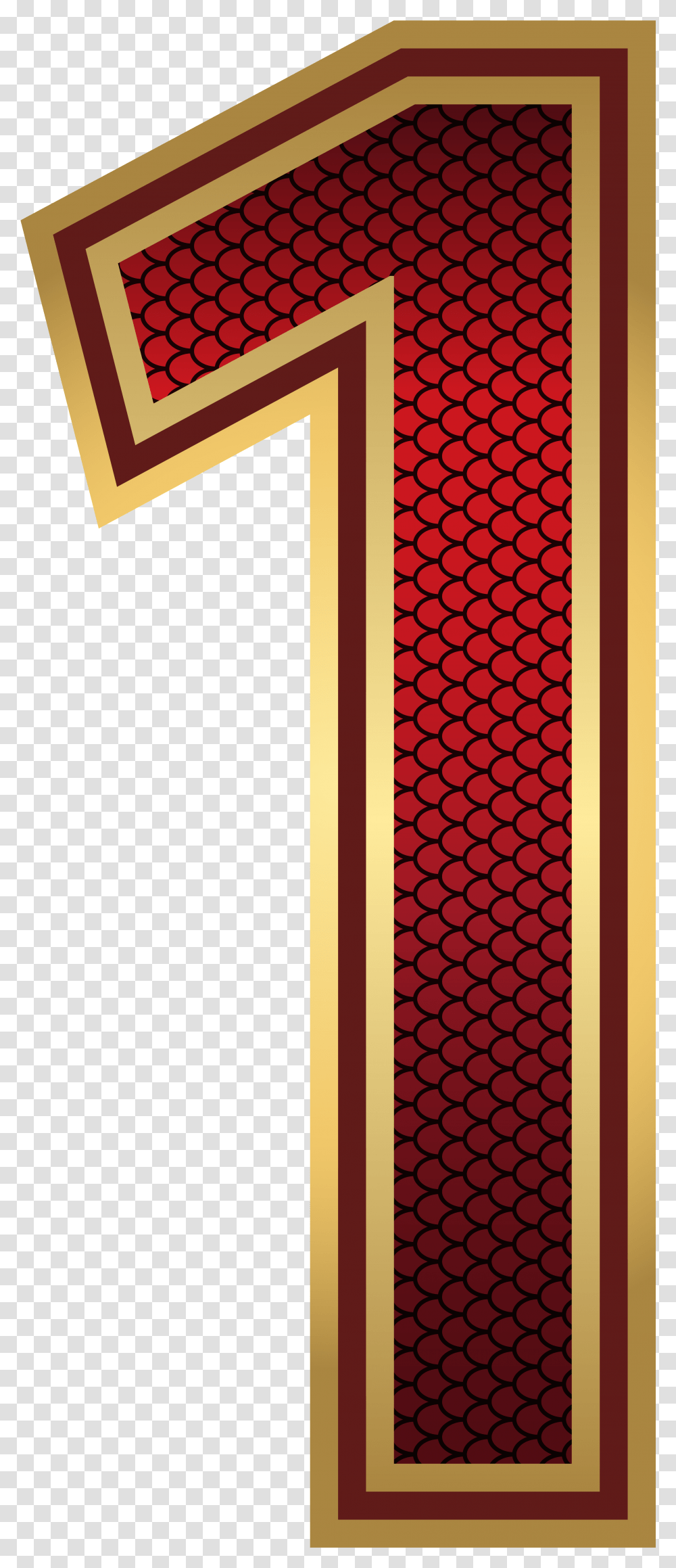 Red And Gold Number One Image Background Number 1 1, Cross, Tie, Accessories Transparent Png