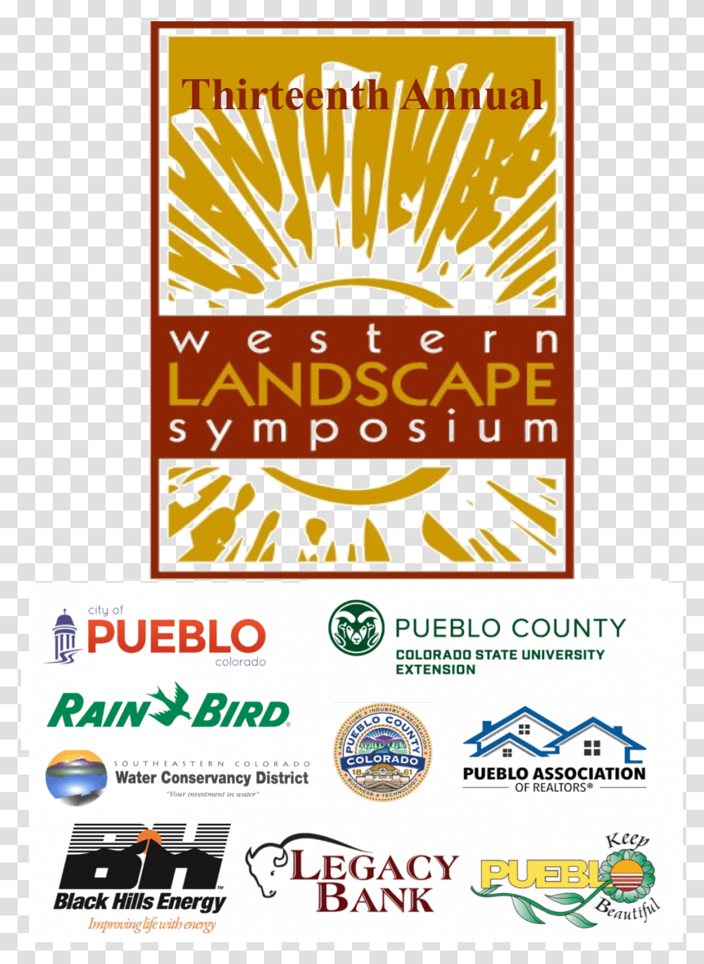 Red And Gold Western Landscape Symposium Logo With, Poster, Advertisement, Flyer, Paper Transparent Png
