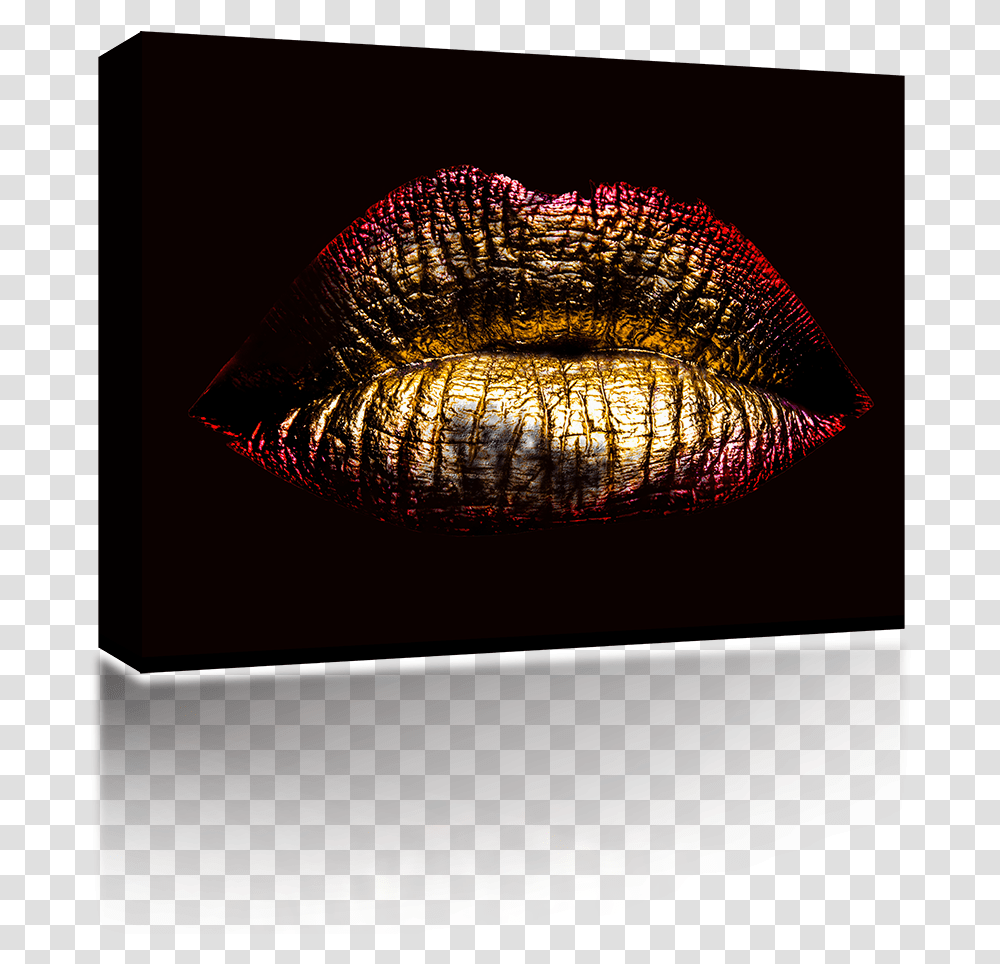 Red And Golden Metallic Lips Obraz Nowoczesny Czarny, Lamp, Lampshade, Lantern Transparent Png