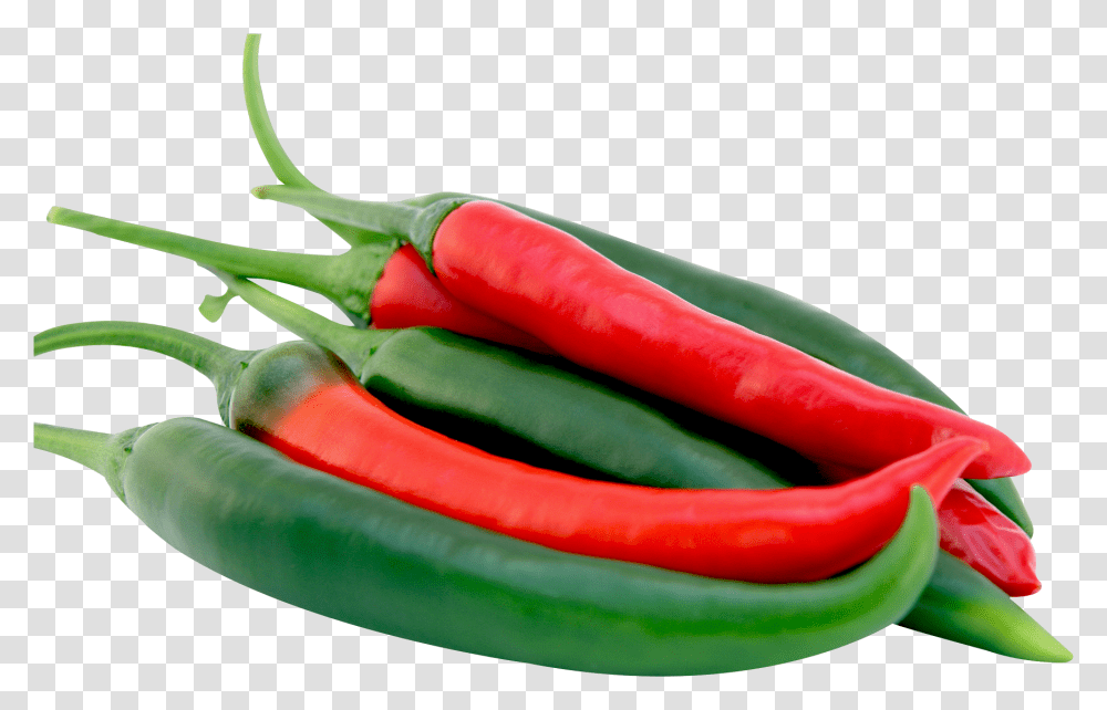 Red And Green Chilli Peppers Image Red Chilli Green Chilli, Plant, Vegetable, Food, Bell Pepper Transparent Png