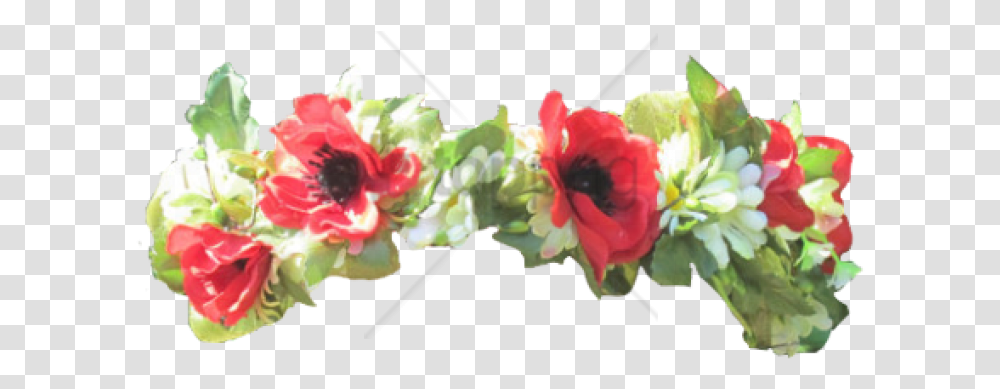 Red And Green Flower Crown Flower Crown, Plant, Hibiscus, Anther, Geranium Transparent Png