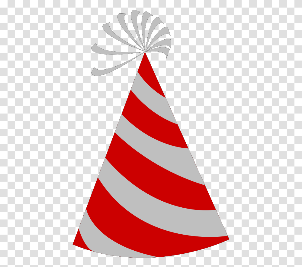 Red And Grey Party Hat Svg Vector Red And White Birthday Hat, Clothing, Apparel, Cone Transparent Png