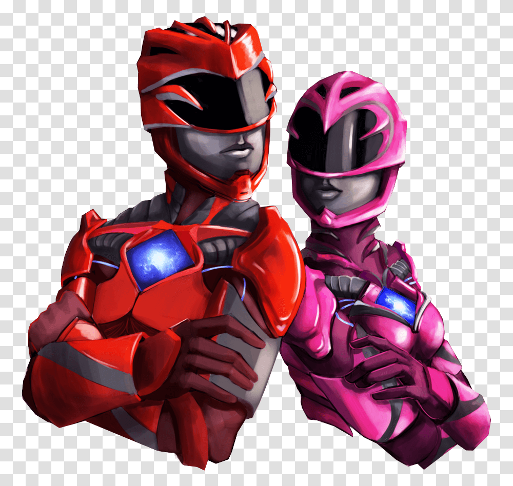 Red And Pink Power Ranger Sticker Power Rangers Red And Pink, Helmet, Apparel, Person Transparent Png