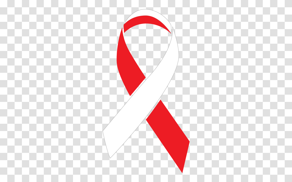 Red And White Colored Squamous Cell Carcinoma Ribbon Cervical Cancer Ribbon, Candle, Light, Fire Transparent Png