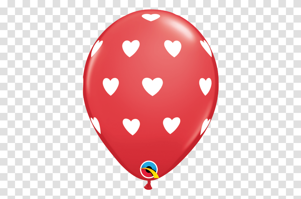 Red And White Heart Balloon Transparent Png
