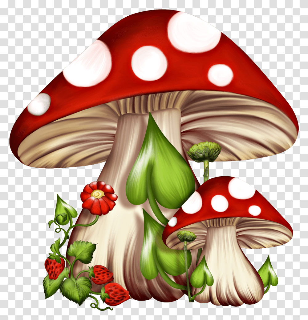 Red And White Mushrooms Clipart Download Fairy Mushroom Transparent Png