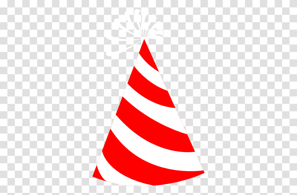 Red And White Party Hat Clip, Apparel, Cone Transparent Png