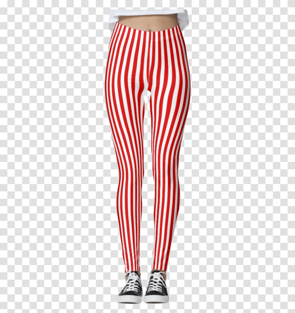Red And White Stripes Tights, Pants, Apparel, Person Transparent Png