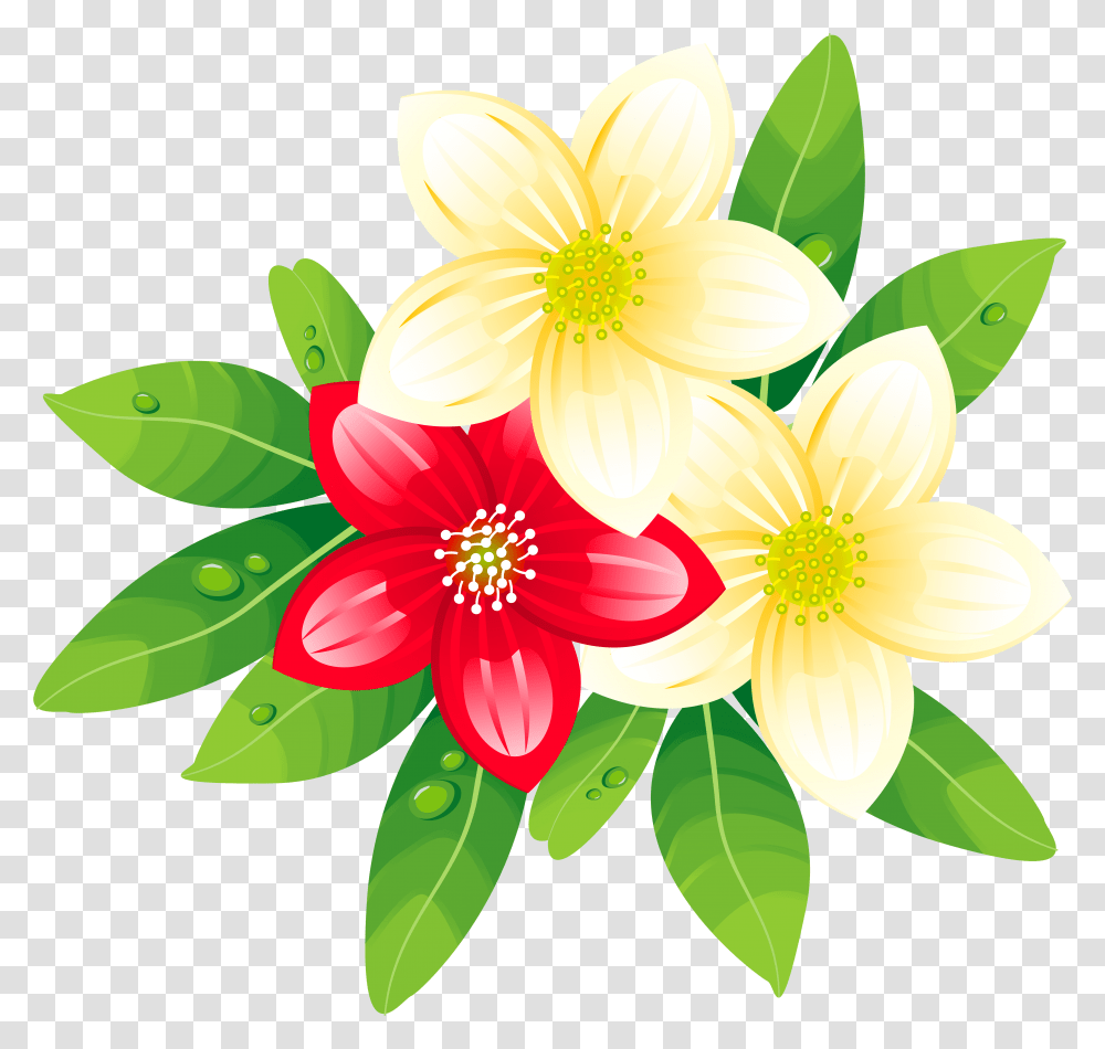 Red And Yellow Exotic Flowers Clipart Image Red Yellow Flowers, Plant, Blossom, Petal, Anther Transparent Png